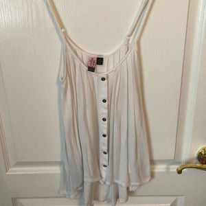 Love On A Hanger White Button Up Tank